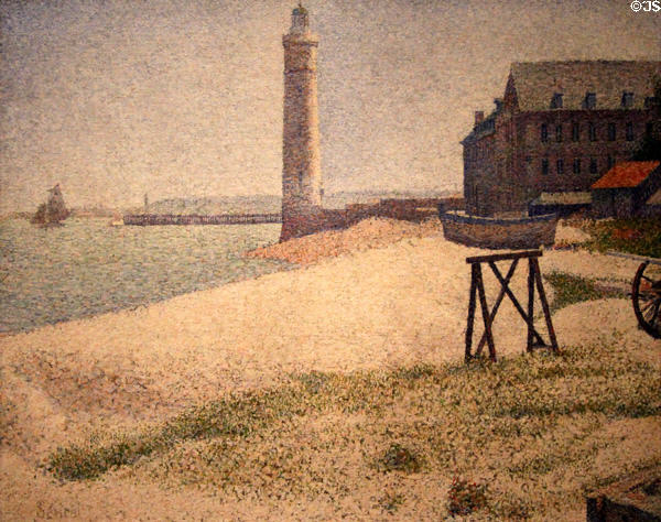 Lighthouse at Honfleur painting (1886) by Georges Seurat at National Gallery of Art. Washington, DC.