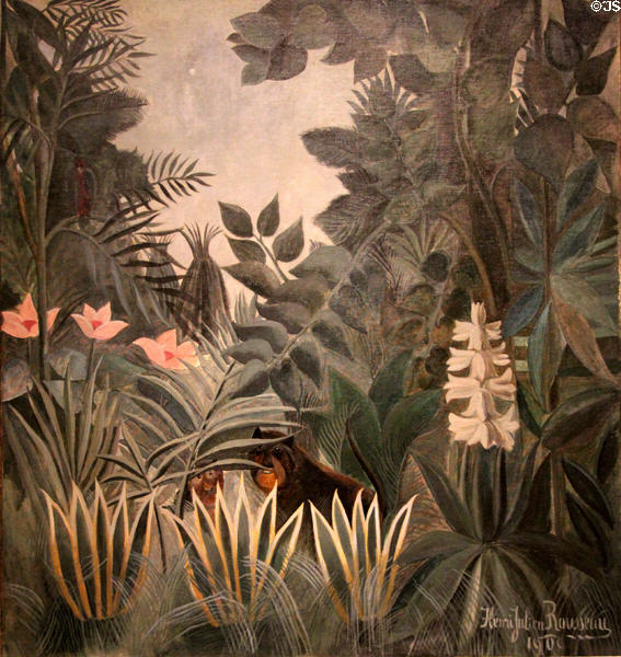 Equatorial Jungle painting (1909) by Henri Rousseau at National Gallery of Art. Washington, DC.