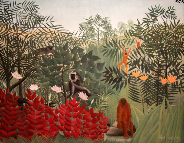 Tropical Forest with Monkeys painting (1910) by Henri Rousseau at National Gallery of Art. Washington, DC.