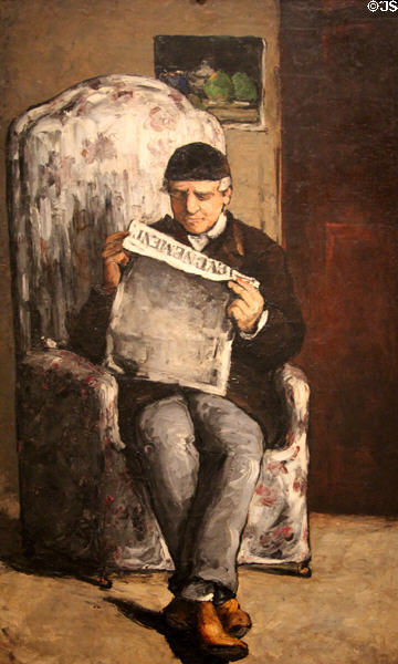 Artist's Father, Reading L'Événement painting (1866) by Paul Cézanne at National Gallery of Art. Washington, DC.