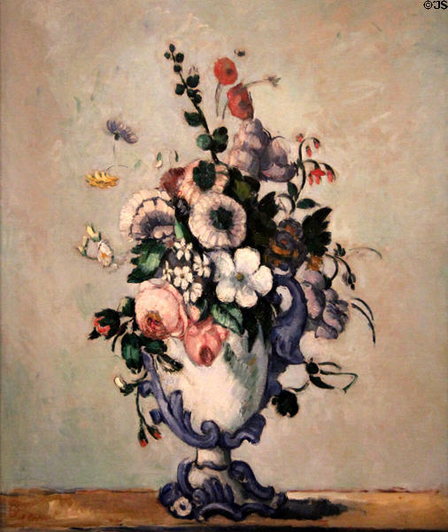 Flowers in Rococo Vase painting (c1876) by Paul Cézanne at National Gallery of Art. Washington, DC.