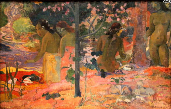 The Bathers painting (1897) by Paul Gauguin at National Gallery of Art. Washington, DC.