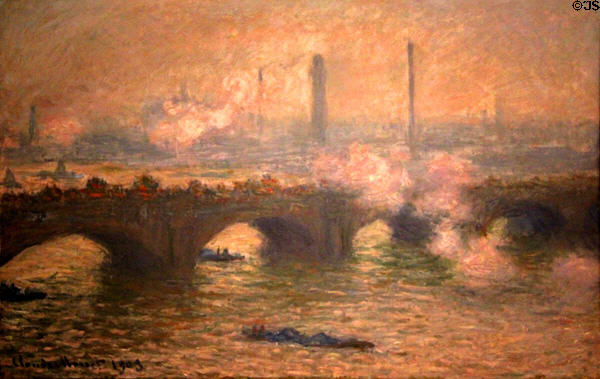 Waterloo Bridge, Gray Day painting (1903) by Claude Monet at National Gallery of Art. Washington, DC.