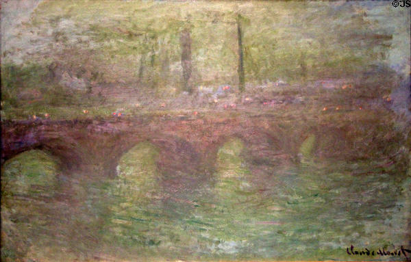 Waterloo Bridge, London, at Dusk painting (1904) by Claude Monet at National Gallery of Art. Washington, DC.