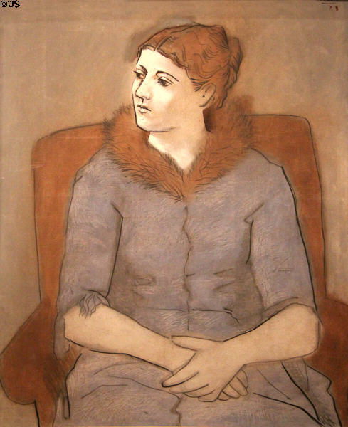 Madame Picasso portrait (1923) by Pablo Picasso at National Gallery of Art. Washington, DC.