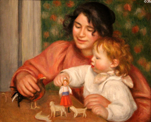 Child with Toys - Gabrielle & the Artist's Son, Jean painting (1895-6) by Auguste Renoir at National Gallery of Art. Washington, DC.