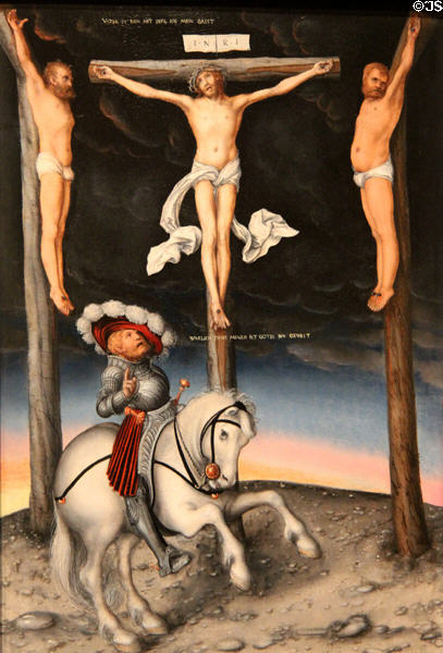 Crucifixion painting (1536) by Lucas Cranach the Elder at National Gallery of Art. Washington, DC.