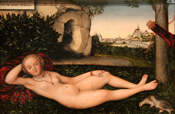 Nymph of the Spring painting (1537) by Lucas Cranach the Elder at National Gallery of Art. Washington, DC.