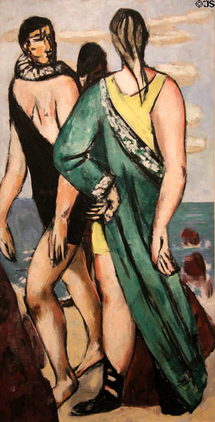 Bathing Scene (The Green Cloak) painting (1934) by Max Beckmann at National Gallery of Art. Washington, DC.