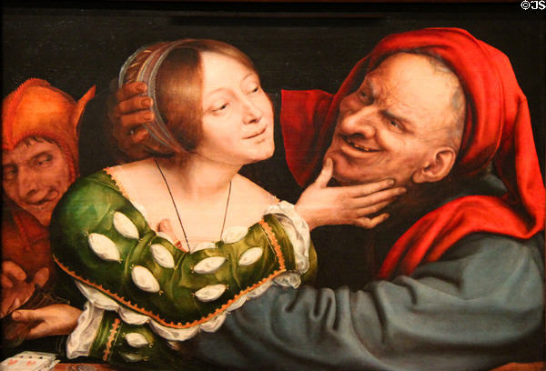 Ill-Matched Lovers painting (c1520-5) by Quentin Massys at National Gallery of Art. Washington, DC.