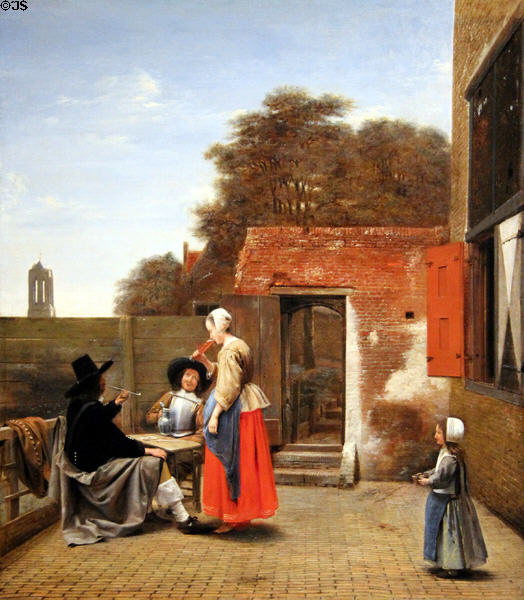 Dutch Courtyard painting (c1660) by Pieter de Hooch at National Gallery of Art. Washington, DC.