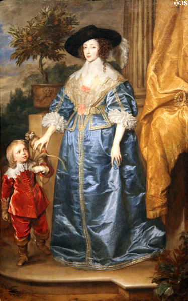 Queen Henrietta Maria with Sir Jeffrey Hudson portrait (1633) by Anthony van Dyck at National Gallery of Art. Washington, DC.