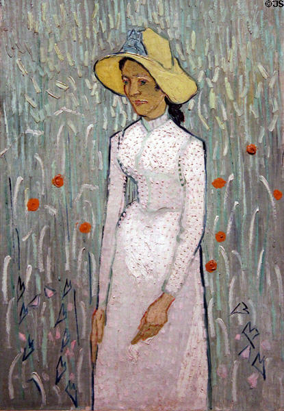 Girl in White painting (1890) by Vincent van Gogh at National Gallery of Art. Washington, DC.