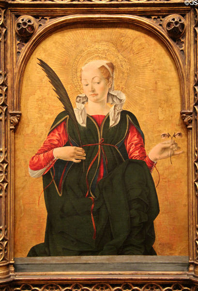 St Lucy painting (c1473-4) by Francesco del Cossa of Ferrarese at National Gallery of Art. Washington, DC.