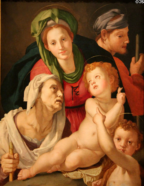 Holy Family painting (c1525) by Agnolo Bronzino of Florence at National Gallery of Art. Washington, DC.