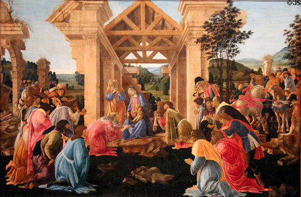 Adoration of the Magi painting (c1478-82) by Sandro Botticelli of Florence at National Gallery of Art. Washington, DC.