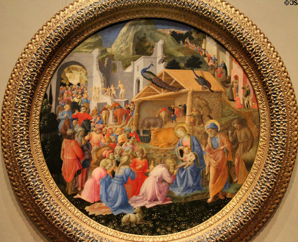 Adoration of the Magi painting (c1440-60) by Fra Angelico & Fra Filippo Lippi of Florence at National Gallery of Art. Washington, DC.