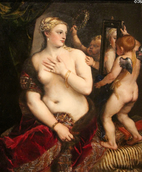 Venus with a Mirror painting (c1555) by Titian of Venice at National Gallery of Art. Washington, DC.