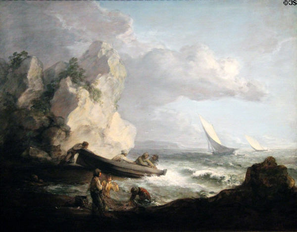 Seashore with Fishermen painting (c1781-2) by Thomas Gainsborough at National Gallery of Art. Washington, DC.