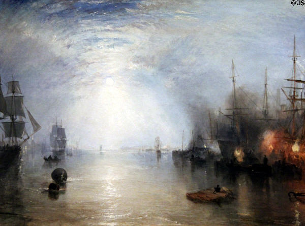 Keelmen Heaving in Coals by Moonlight painting (1835) by Joseph Mallord William Turner at National Gallery of Art. Washington, DC.