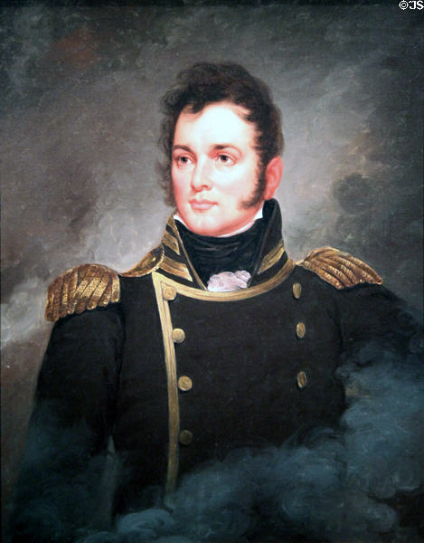 Oliver Hazard Perry, naval hero portrait (1855) by Martin J. Heade after John Wesley Jarvis at National Portrait Gallery. Washington, DC.