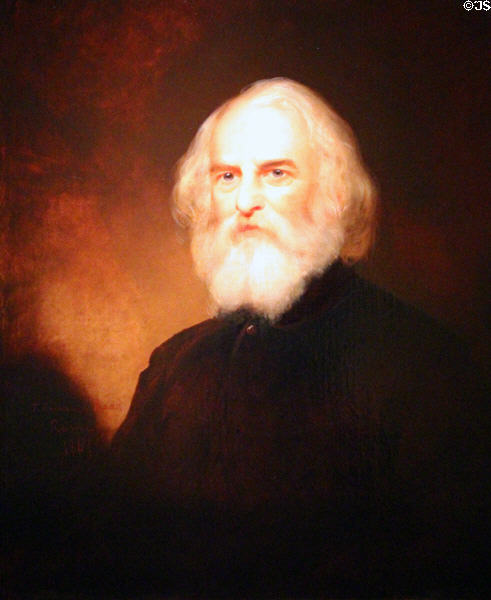 Henry Wadsworth Longfellow, author portrait (1869) by Thomas Buchanan Read at National Portrait Gallery. Washington, DC.