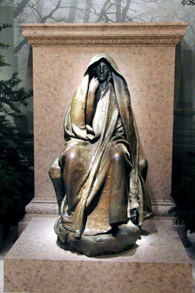 Henry Adams bronze statue (1886-91) by Augustus Saint-Gaudens at Smithsonian American Art Museum. Washington, DC.