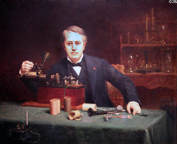 Thomas A. Edison, inventor portrait (1890) by Abraham Archibald Anderson at National Portrait Gallery. Washington, DC.