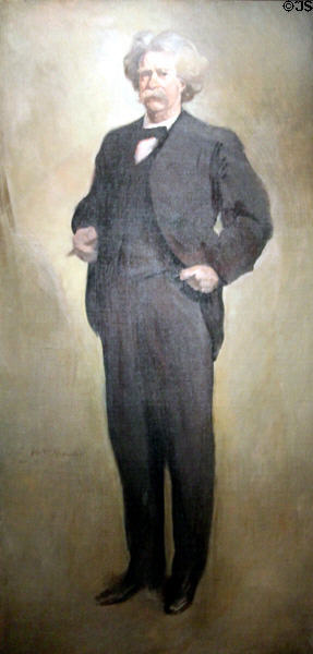 Samuel Clemens, author portrait (1908) by Jacques-Émile Blanche at National Portrait Gallery. Washington, DC.