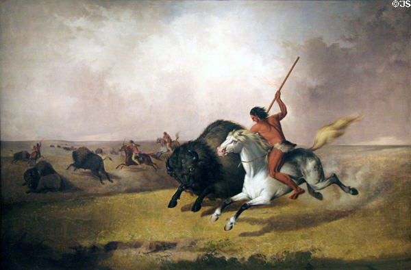 Buffalo Hunt of the Southwester Prairies painting (1845) by John Mix Stanley at Smithsonian American Art Museum. Washington, DC.