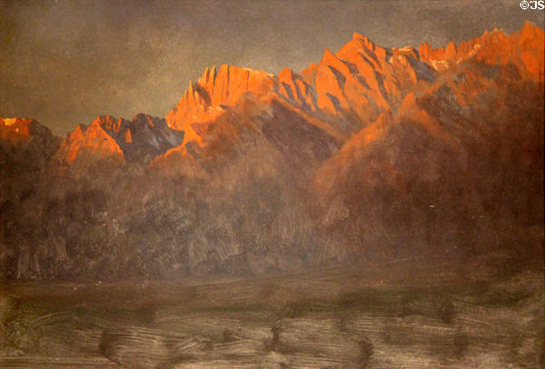 Sunrise in the Sierras painting (1872) by Albert Bierstadt at Smithsonian American Art Museum. Washington, DC.