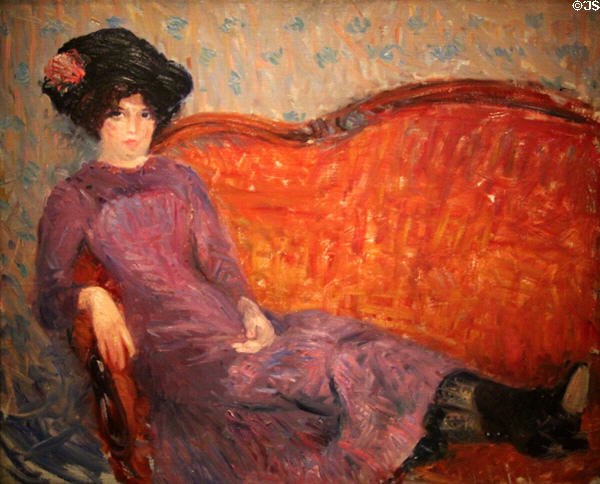 The Purple Dress painting (1908-10) by William J. Glackens at Smithsonian American Art Museum. Washington, DC.
