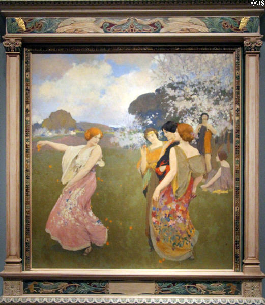 Spring Dance painting (c1917) by Arthur F. Mathews at Smithsonian American Art Museum. Washington, DC.