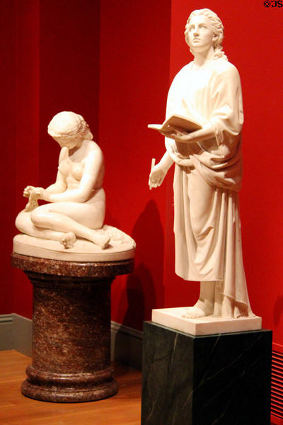 Marble sculpture Fisher Girl (c1858) by William Randolph Barbee & St John the Evangelist (1875) by Thomas Ball at Smithsonian American Art Museum. Washington, DC.