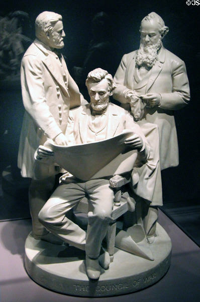 Council of War plaster sculpture (c1873) showing Lincoln, Grant & Stanton by John Rogers at National Portrait Gallery. Washington, DC.