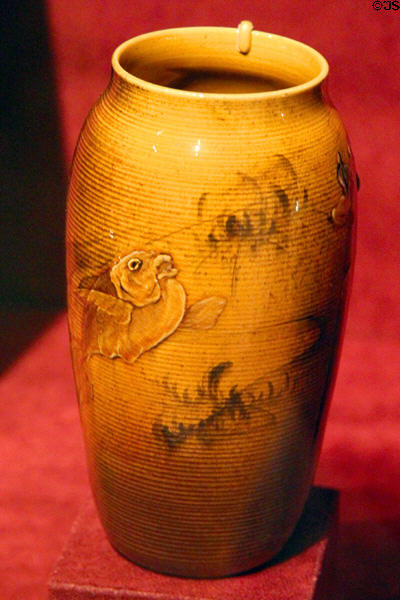 Glazed earthenware vase (1885) by Matthew Andrew Daly of Rookwood Pottery, Cincinnati, OH at Smithsonian American Art Museum. Washington, DC.