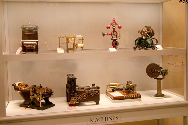 Collection of patent models in former U.S. Patent Office building which now houses the Smithsonian American Art Museum & National Portrait Gallery. Washington, DC.