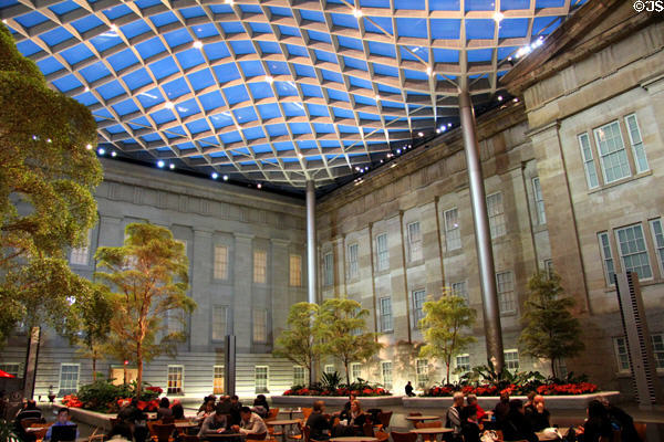 Glass covered courtyard of Smithsonian Institution Center for American Art Museum & Portraiture. Washington, DC.