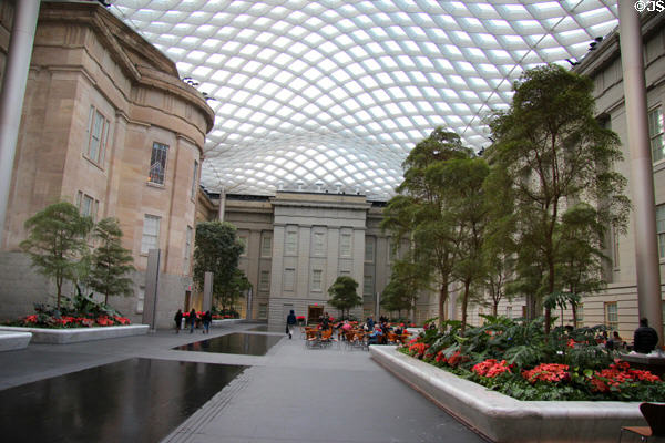 Glass covered courtyard of Smithsonian Institution Center for American Art Museum & Portraiture. Washington, DC.