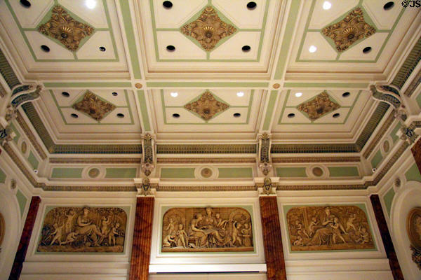 Decorative details of Great Hall of former U.S. Patent Office building, space which served as 1st National Museum & is now Smithsonian American Art Museum & National Portrait Gallery. Washington, DC.