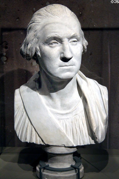 George Washington plaster bust (c1786) by Jean-Antoine Houdon at National Portrait Gallery. Washington, DC.