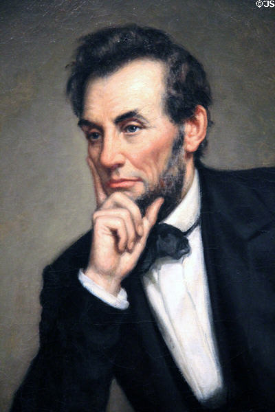 Detail of Abraham Lincoln portrait (1887) by George P.A. Healy at National Portrait Gallery. Washington, DC.