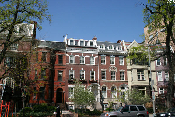 Mixed styles of mansions (1702-10 16th St. NW). Washington, DC.