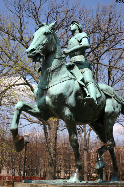 Statue of Joan of Arc in Meridian Hill Park. Washington, DC.