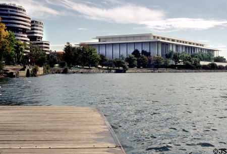 Watergate & JFK Center on banks of Potomac River. Washington, DC.