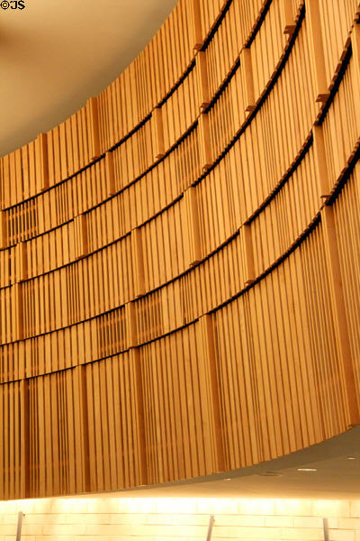 Curvilinear wall detail in National Museum of the American Indian. Washington, DC.