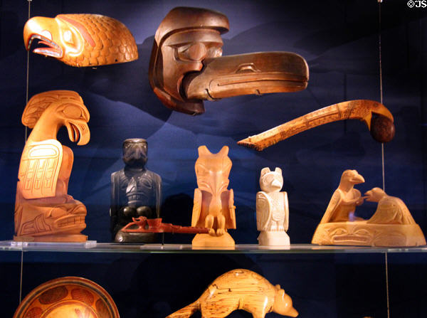 Collection of Northwest Coast native arts at National Museum of the American Indian. Washington, DC.