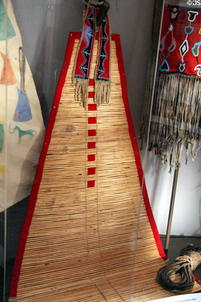 Willow, cloth & hide backrest (c1880) at National Museum of the American Indian. Washington, DC.