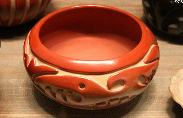 Pottery bowl (c1975) by Teresita Naranjo of Santa Clara, NM at National Museum of the American Indian. Washington, DC.