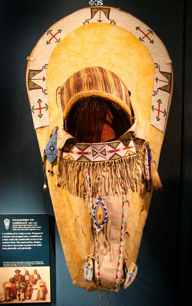 Ute cradleboard (1885-1900) from Utah at National Museum of the American Indian. Washington, DC.